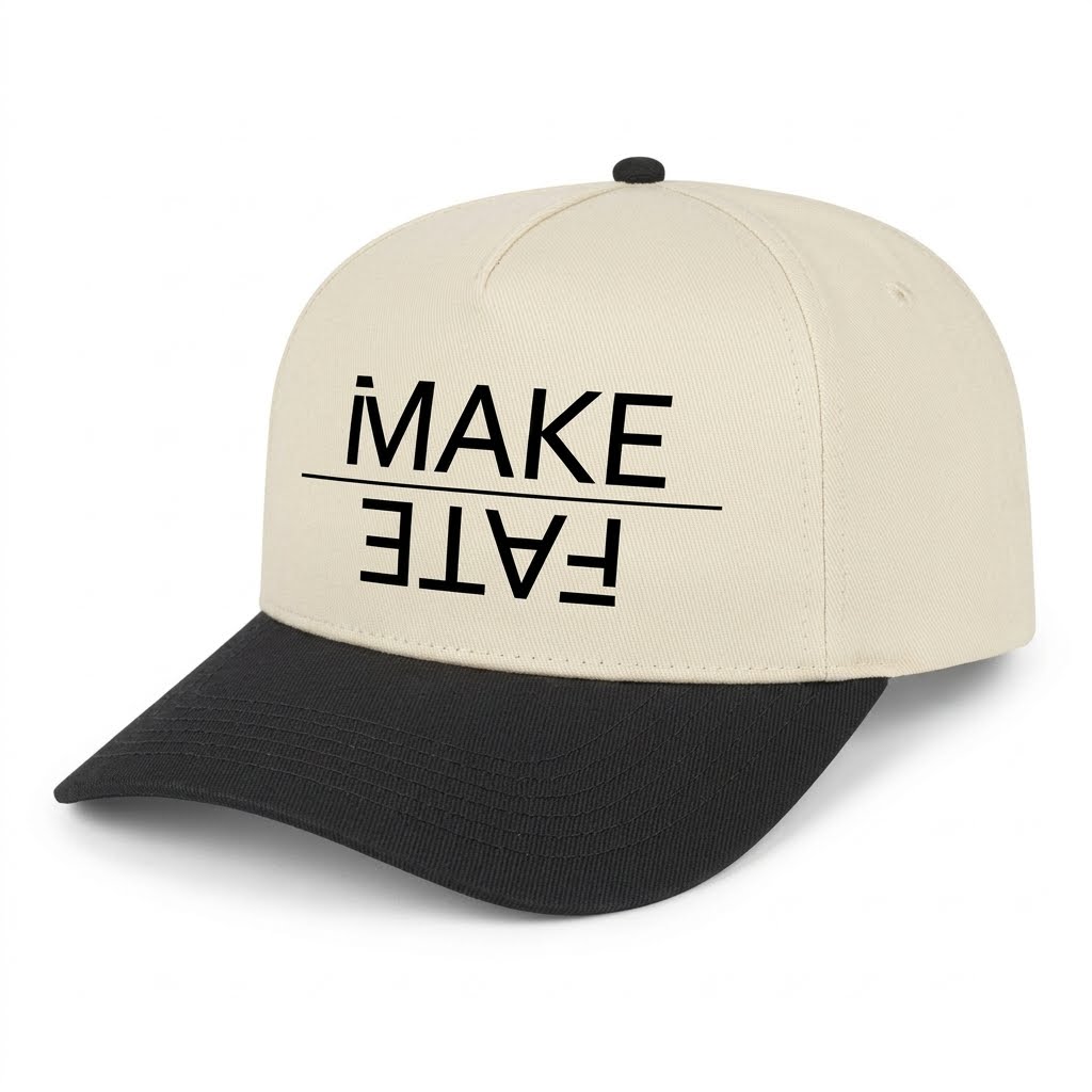 Cream & Black Snap Back